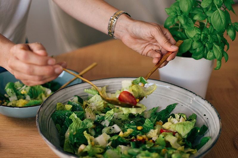 making a salad